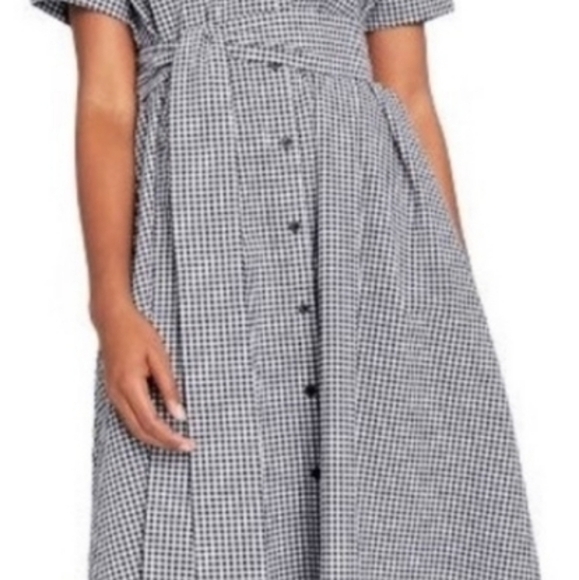 New Lisa Marie Fernandez Black White Seersucker Belted Button Down Maxi Dress XS - Picture 4 of 15